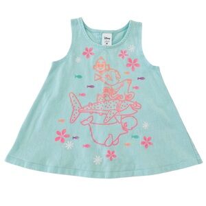 Disney Finding Nemo Aqua Tank Top with Pink Flower and Glitter Accents | Girl 4T